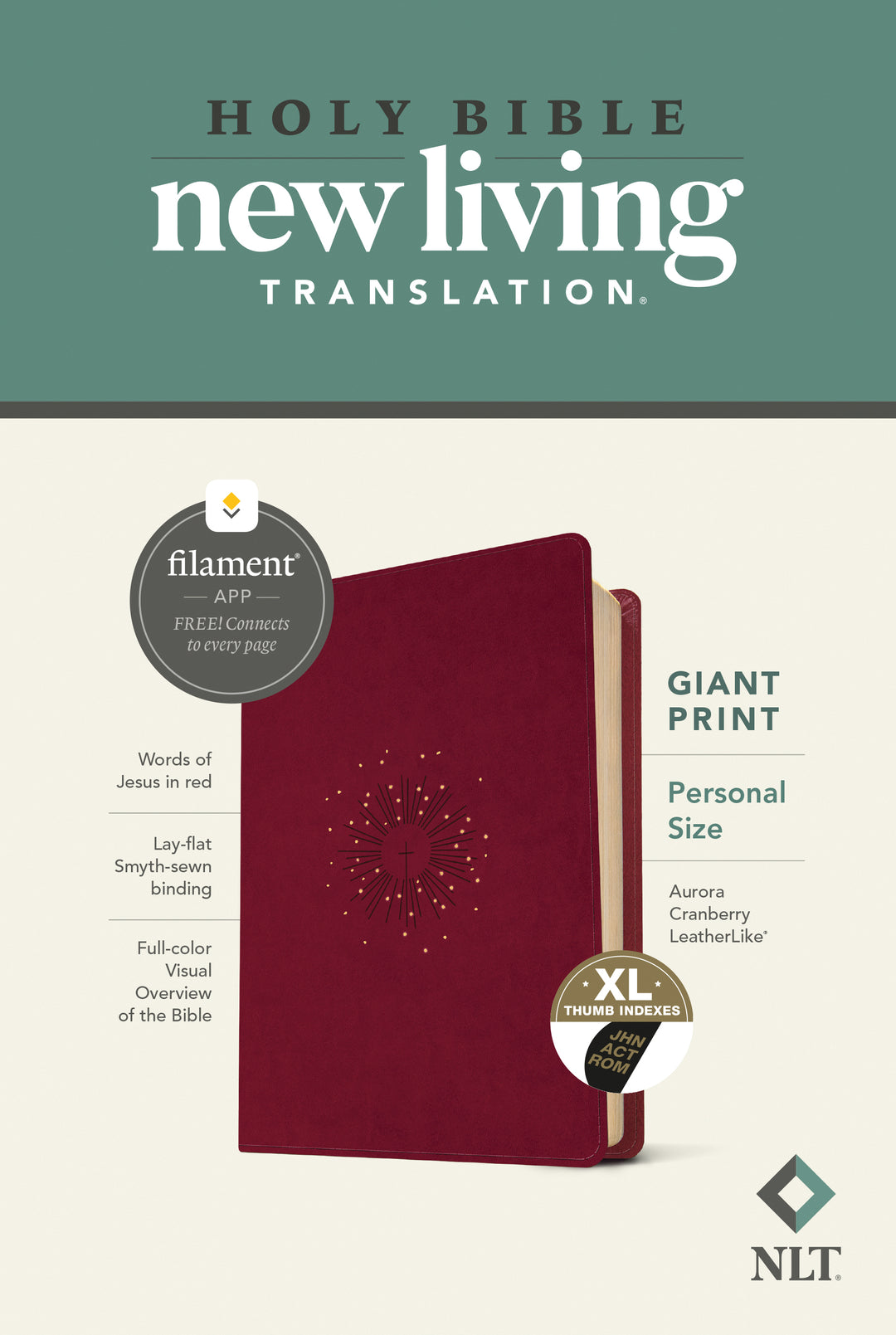 NLT Personal Size Giant Print Bible, Filament Edition - Re-vived