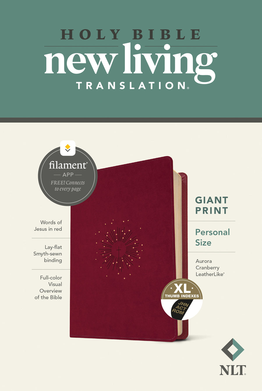 NLT Personal Size Giant Print Bible, Filament Edition - Re-vived