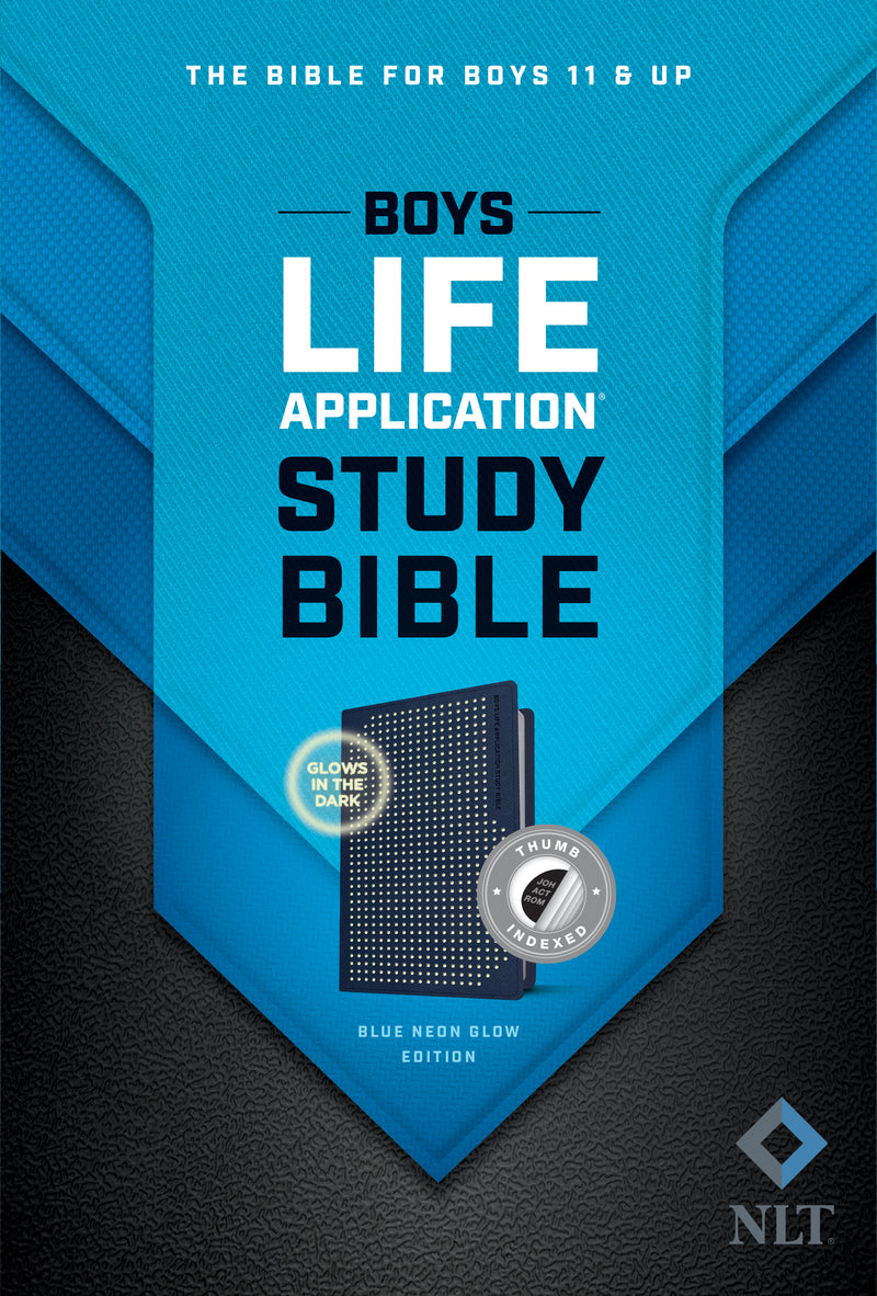 NLT Boys Life Application Study Bible, Blue/Neon, Indexed