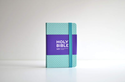 NIV Pocket Mint Polka-Dot Notebook Bible