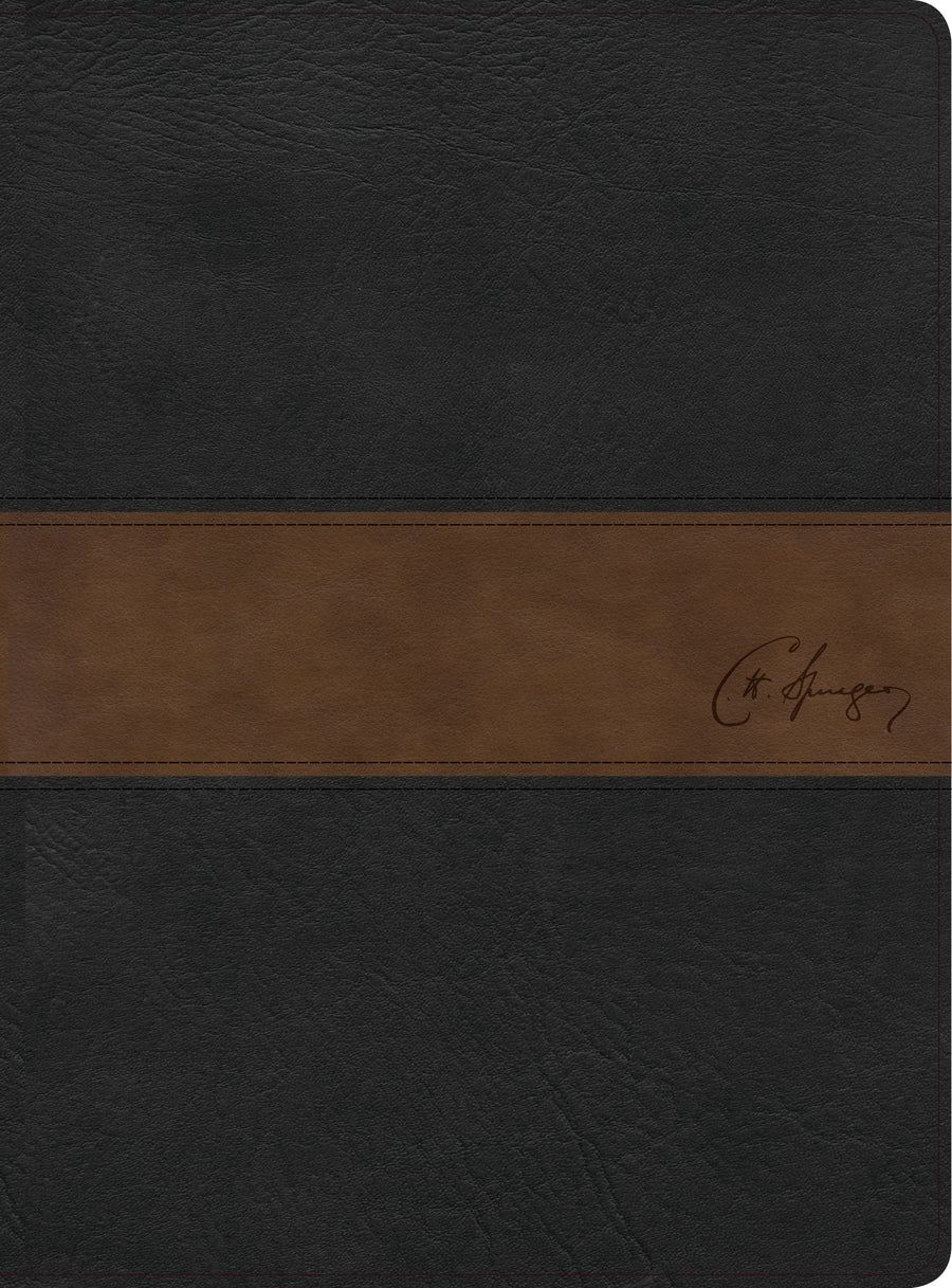 RVR 1960 Biblia de estudio Spurgeon, negro/marrón símil piel - Re-vived