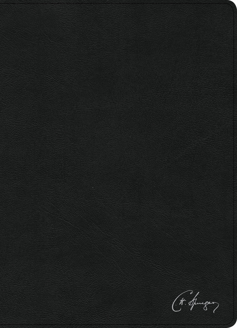 RVR 1960 Biblia de estudio Spurgeon, negro piel genuina con