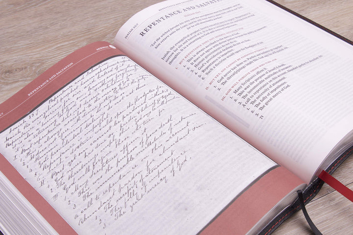 KJV Spurgeon Study Bible, Black Genuine Leather - Re-vived