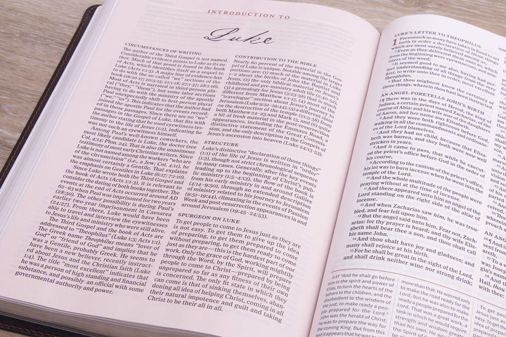 KJV Spurgeon Study Bible, Black Genuine Leather - Re-vived