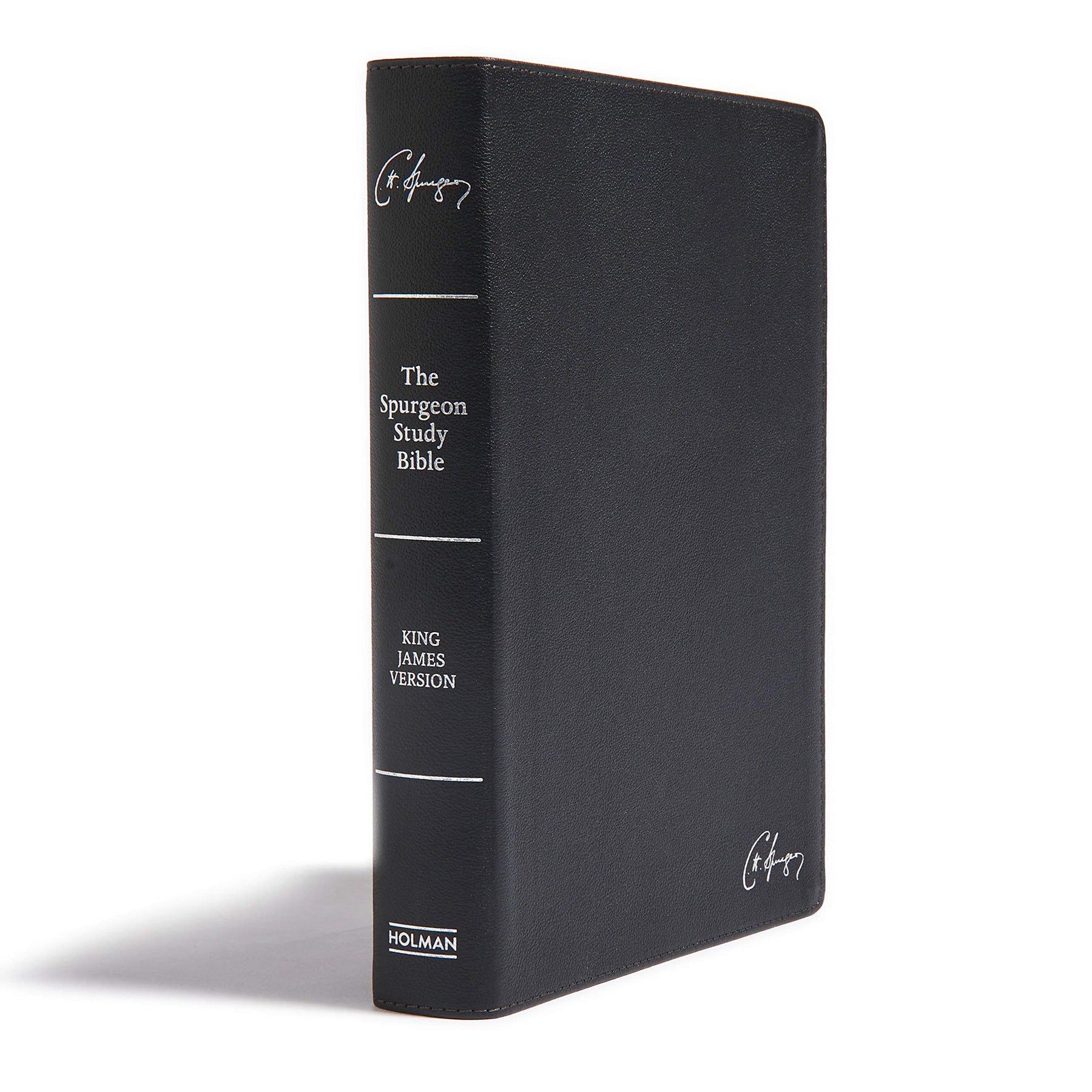 KJV Spurgeon Study Bible, Black Genuine Leather Revived