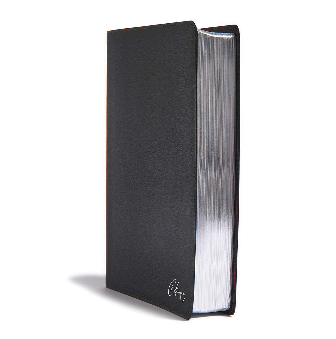KJV Spurgeon Study Bible, Black Genuine Leather - Re-vived