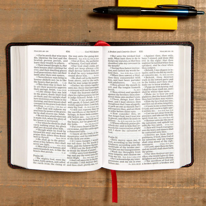 KJV Large Print Compact Reference Bible, Black LeatherTouch - Re-vived