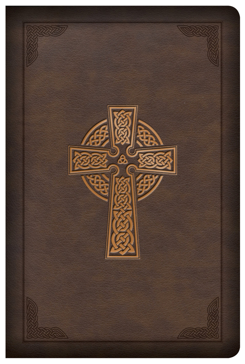 KJV Large Print Compact Reference Bible, Celtic Cross Brown