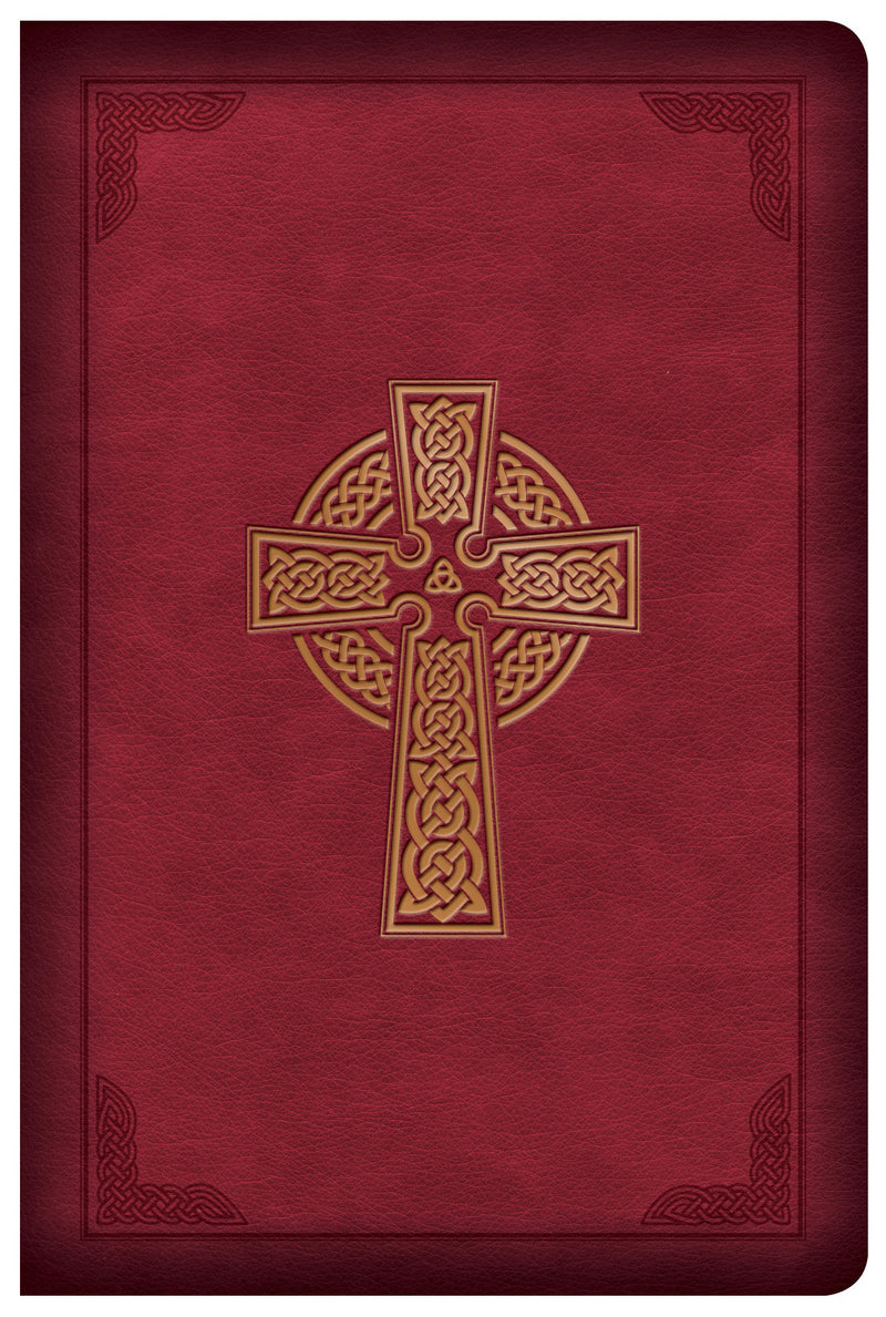 KJV Large Print Compact Reference Bible, Celtic Cross Burgun