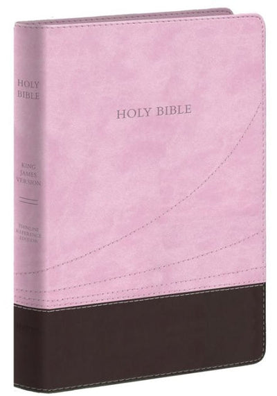 KJV Large Print Thinline Reference Bible, Chocolate/Pink - Re-vived