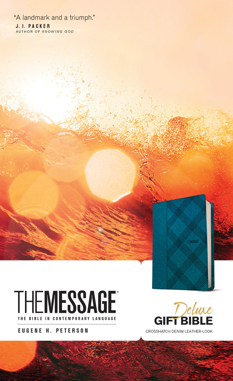 Message Deluxe Gift Bible, Denim Leather-Look