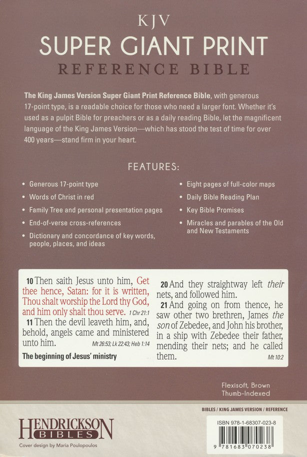 KJV Super Giant Print Reference Bible, Brown, Indexed - Re-vived