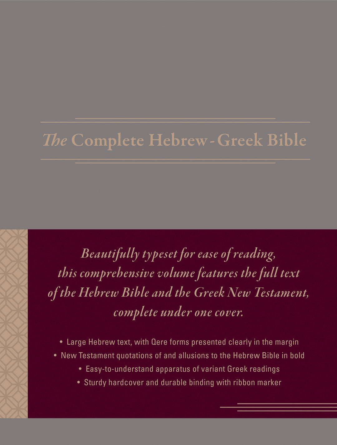 The Complete Hebrew-Greek Bible, Cloth Hardcover, Gray - Re-vived