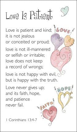 Love Is Patient Prayer Card - Re-vived
