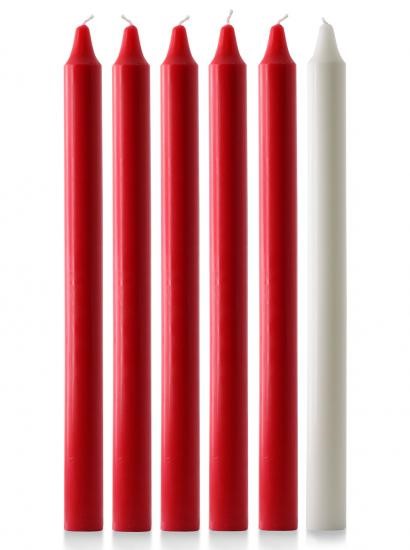 Advent Candle Set 15" x 1 1/8" - 5 Red, 1 White