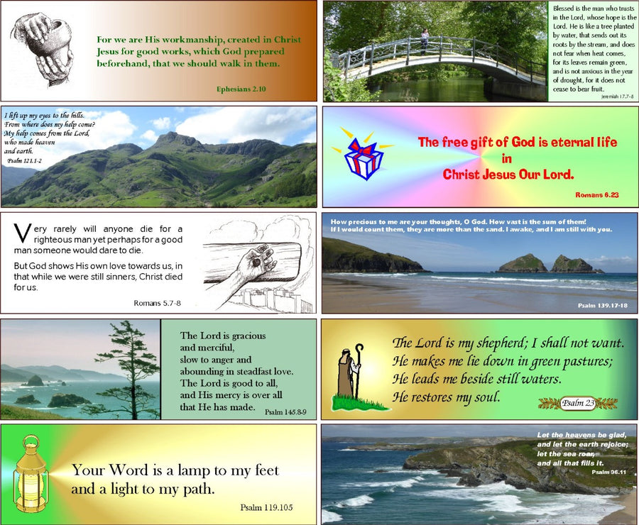 24 Assorted Evangelistic and Encouraging Bookmarks Series 2 - Re-vived