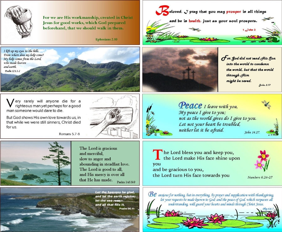 48 Assorted Evangelistic and Encouraging Bookmarks - Re-vived