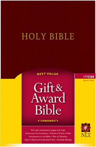 NLT Gift And Award Bible, Burgundy - Re-vived