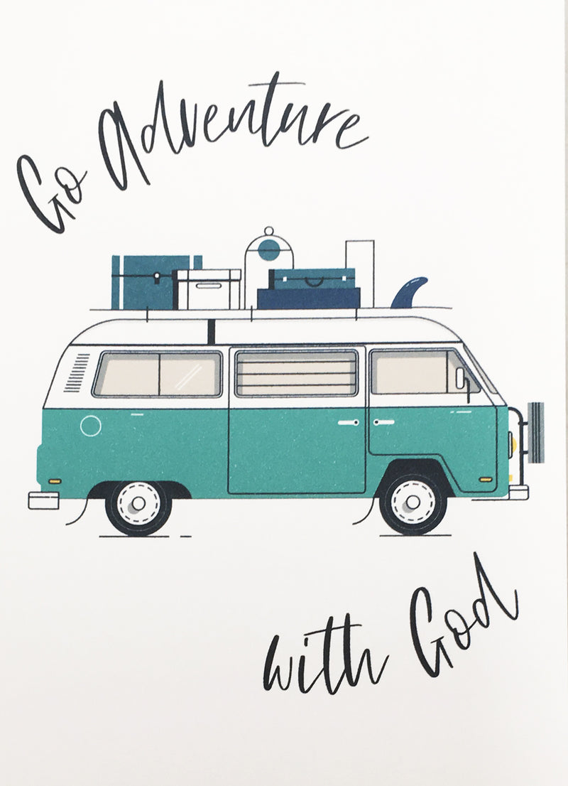 Go Adventure (Teal)  - A6 Greeting Card - Re-vived