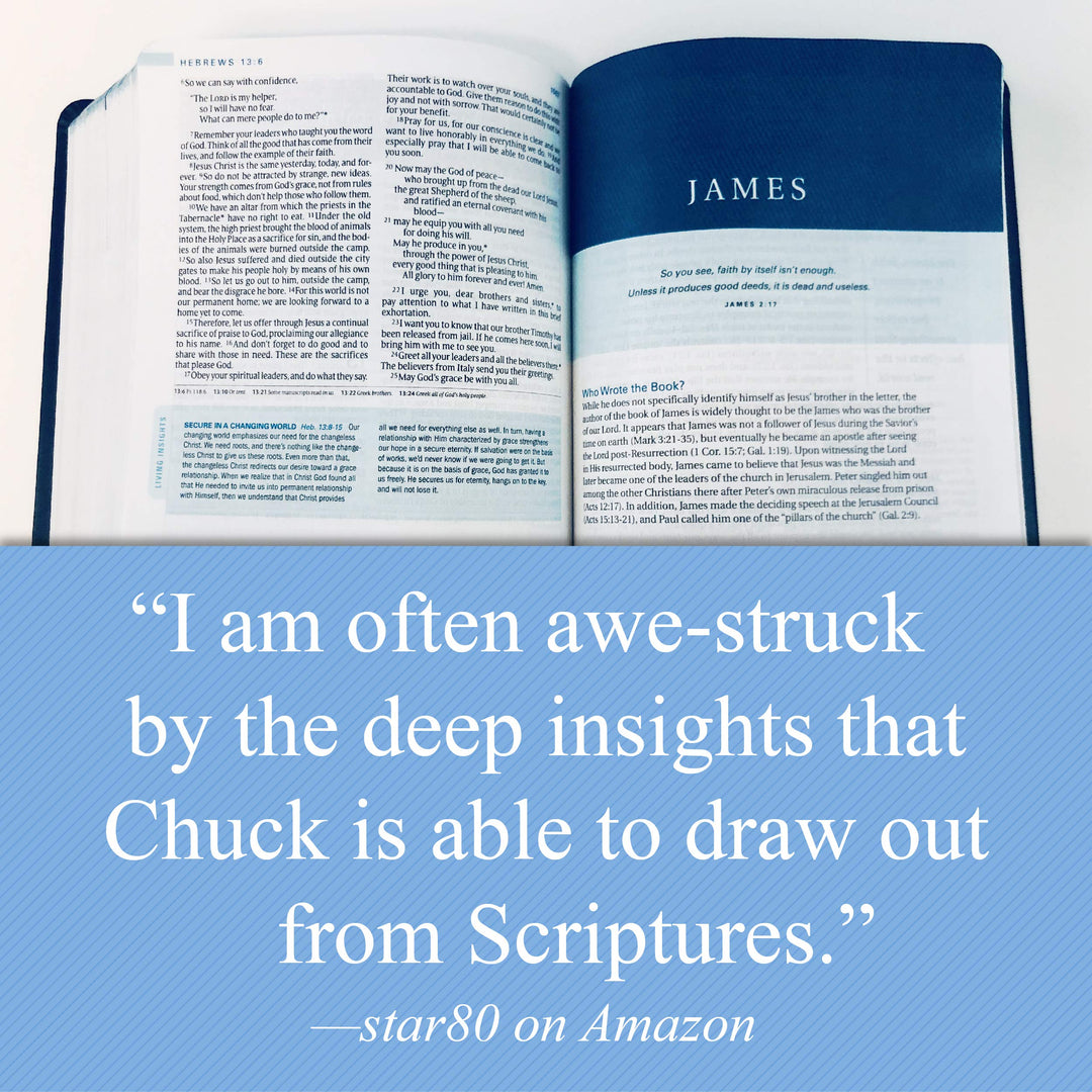 The NLT Swindoll Study Bible Brown/Tan - Re-vived
