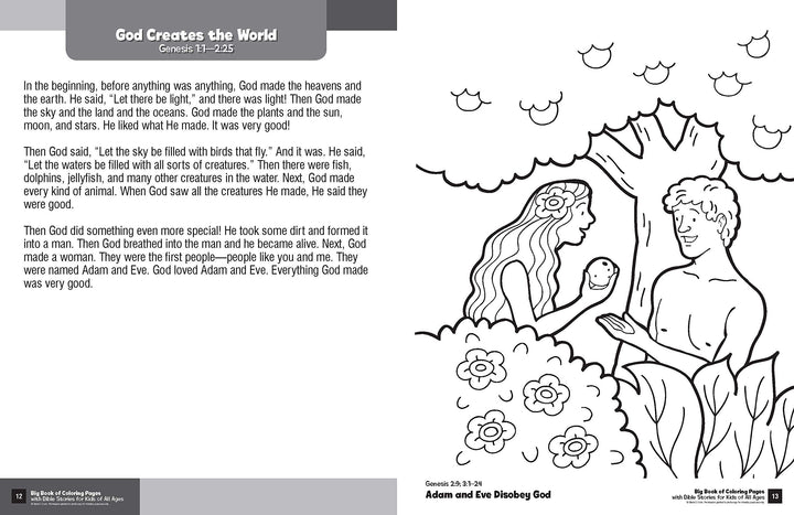 Big Book of Colouring Pages with Bible Stories for Kids of All Ages - Re-vived