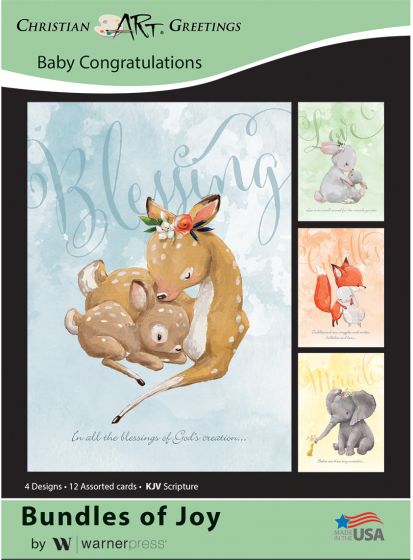 Boxed Card Baby Congratulations- Bundles of Joy (pack of 12) - Re-vived