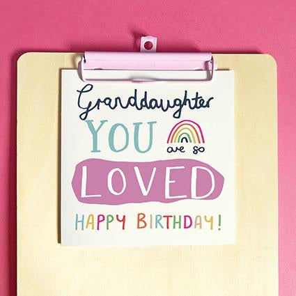 Happy Birthday Granddaughter Greeting Card & Envelope