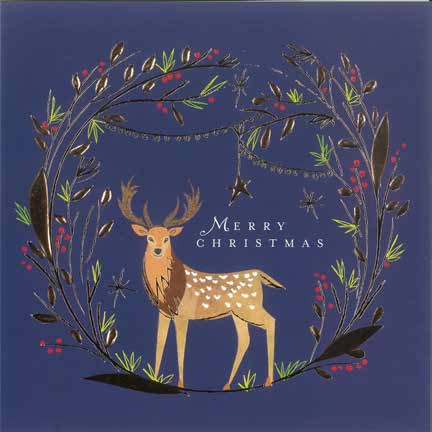 Christmas Cards: Stag in Design (Pack of 4)