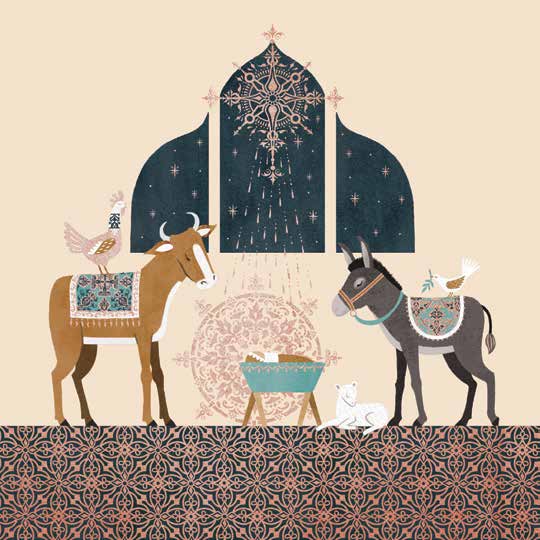 Christmas Cards: Manger Scene (Pack of 4) - Re-vived