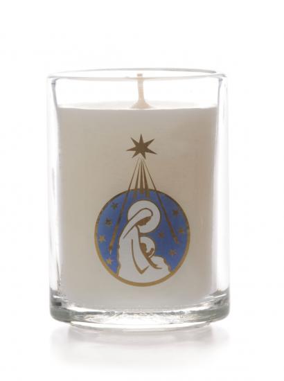 Mary/Child Glass Non Scented Candle (Individual)