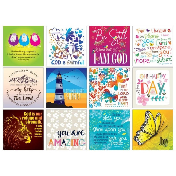 Pack of 12 Christian Notelets - Re-vived