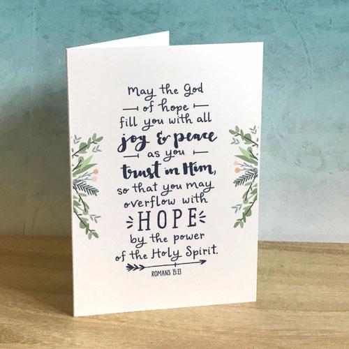 May The God Of Hope A6 Greeting Card - Re-vived