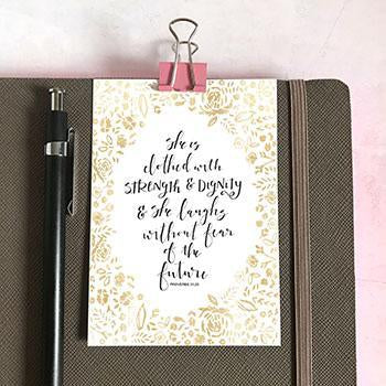 She Is Clothed With Strength & Dignity - Mini Card - Re-vived