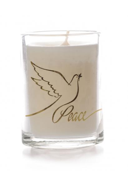Peace Glass Non Scented Candle (Individual) - Re-vived