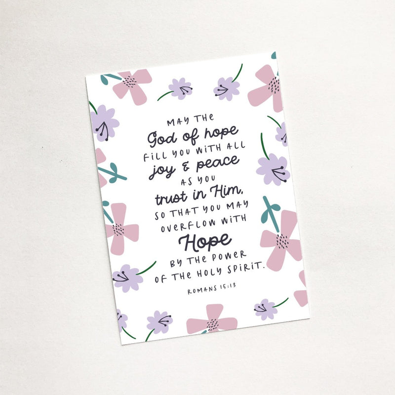 May the God Of Hope (Petals) - Mini Card