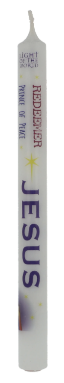 White Advent Candle (12 inches): Names of Jesus