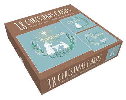 Christmas Cards: Nativity Wreaths Box of 18