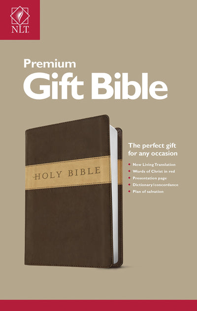 NLT Premium Gift Bible, Dark Brown/Tan - Re-vived