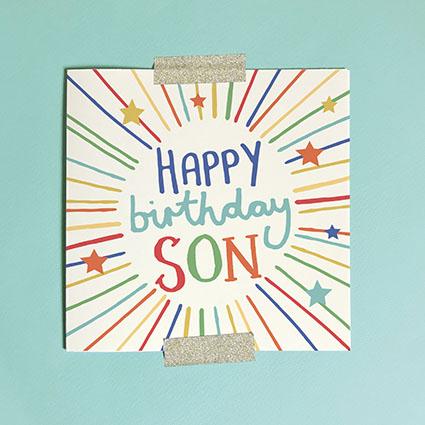 Happy Birthday Son Greeting Card & Envelope