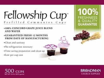 Fellowship Cup Box of 500 - Prefilled Communion Bread & Cup - Re-vived