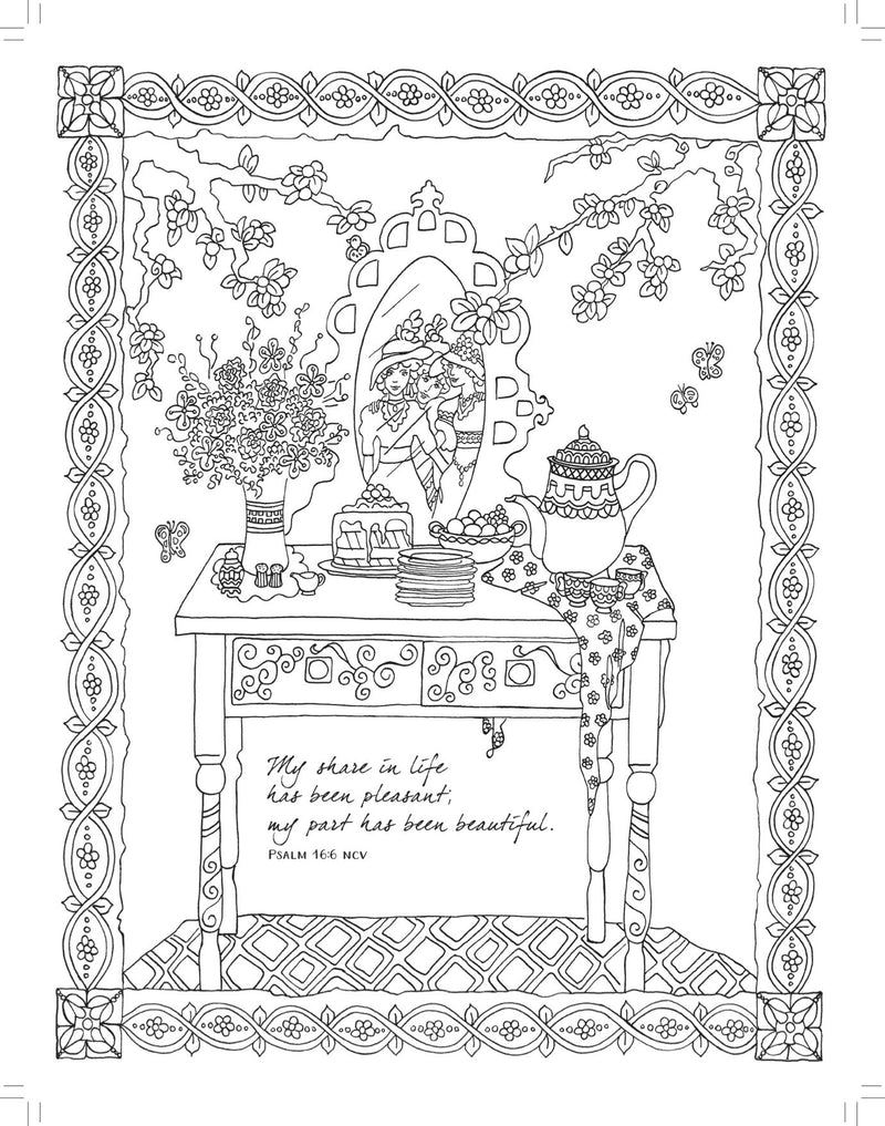 Tea For Two Adult Colouring Book