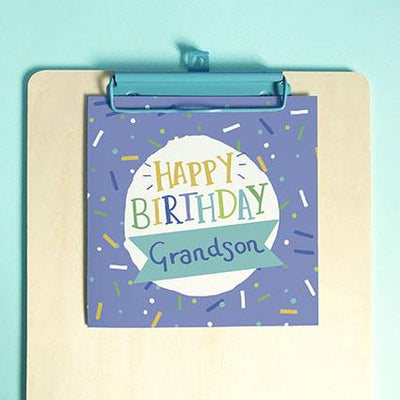 Happy Birthday Grandson Greeting Card & Envelope - Re-vived