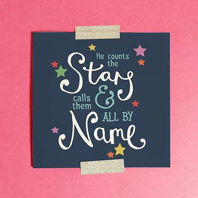 He Counts The Stars New Baby Card & Envelope - Re-vived