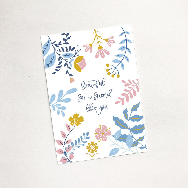 Grateful for a Friend (Blooms) - Mini Card