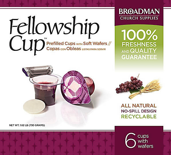 Fellowship Cup Box of 6 - Prefilled Communion Bread & Cup