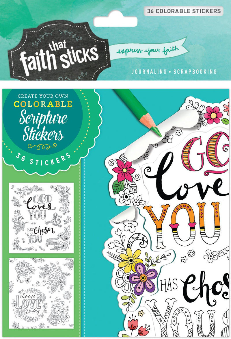 1 Thessalonians 1:4 Colorable Stickers - Re-vived