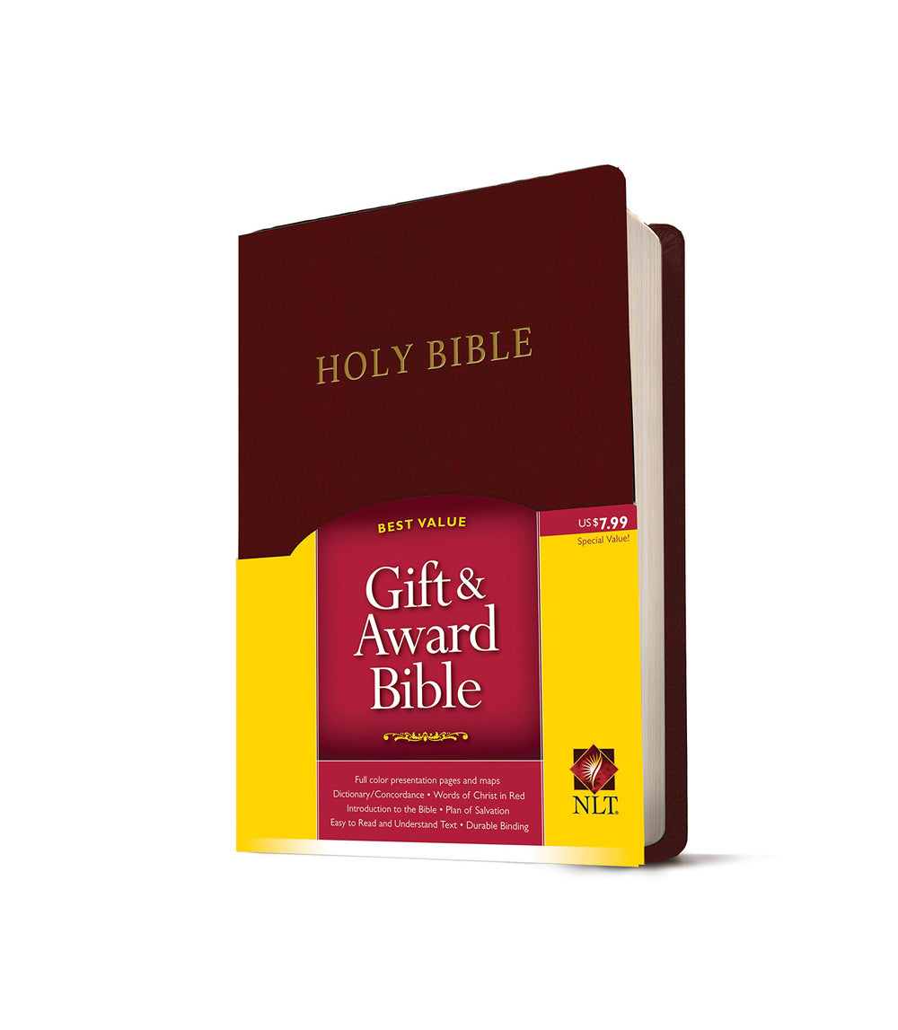 NLT Gift And Award Bible, Burgundy - Re-vived