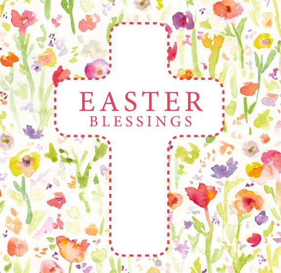 Easter Cards: Easter Blessings/Cross/Floral (5 Pack)