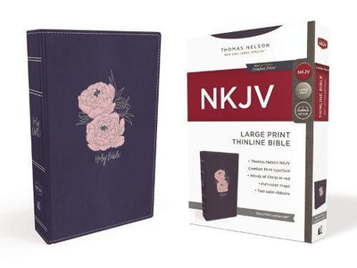 NKJV Thinline Bible, Blue/Pink, Large Print, Red Letter Edition - Re-vived