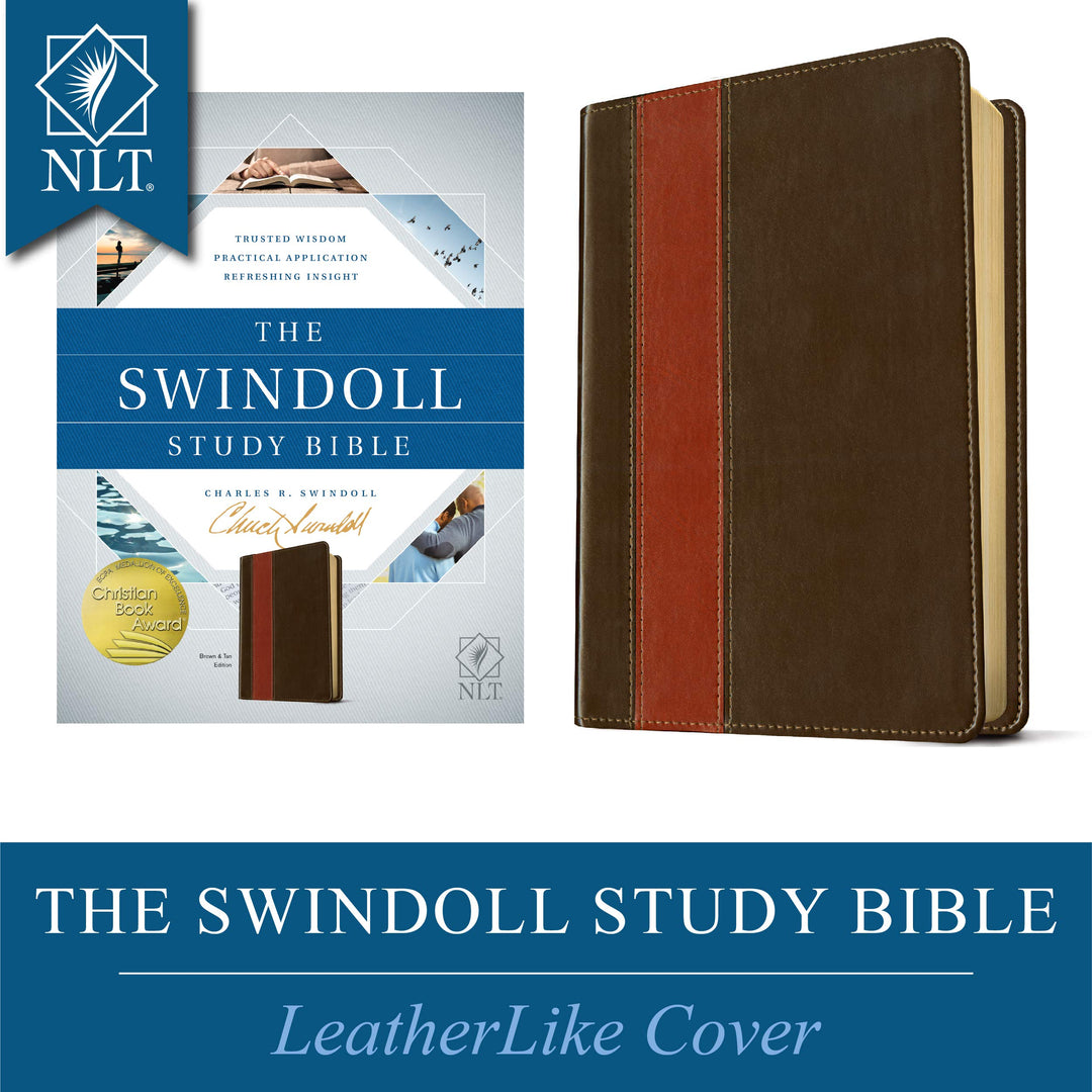 The NLT Swindoll Study Bible Brown/Tan - Re-vived